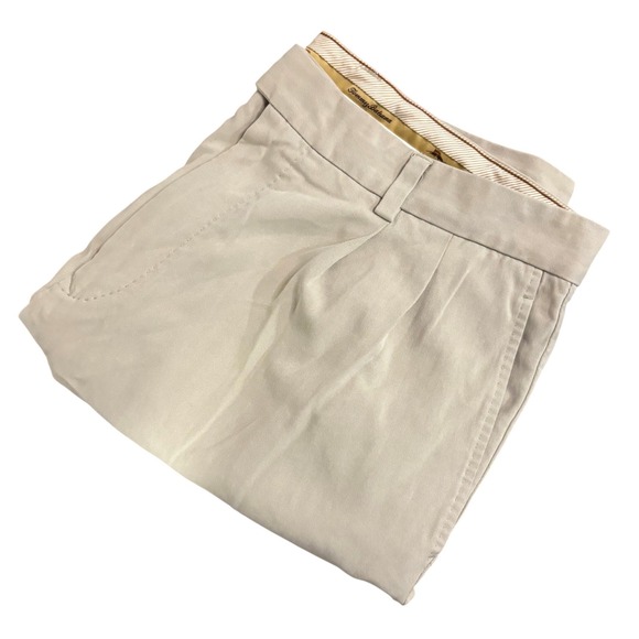 Tommy Bahama Other - TOMMY BAHAMA Silk Cotton Shorts Mens 36 Khaki Pleated Chino Relaxed